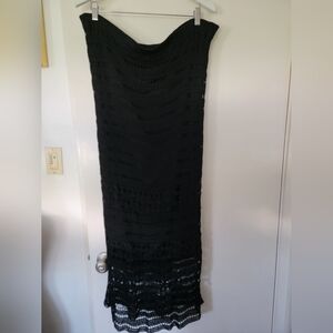 CHICO'S Elegant Black CROCHET Strapless Dress SIZE XXL